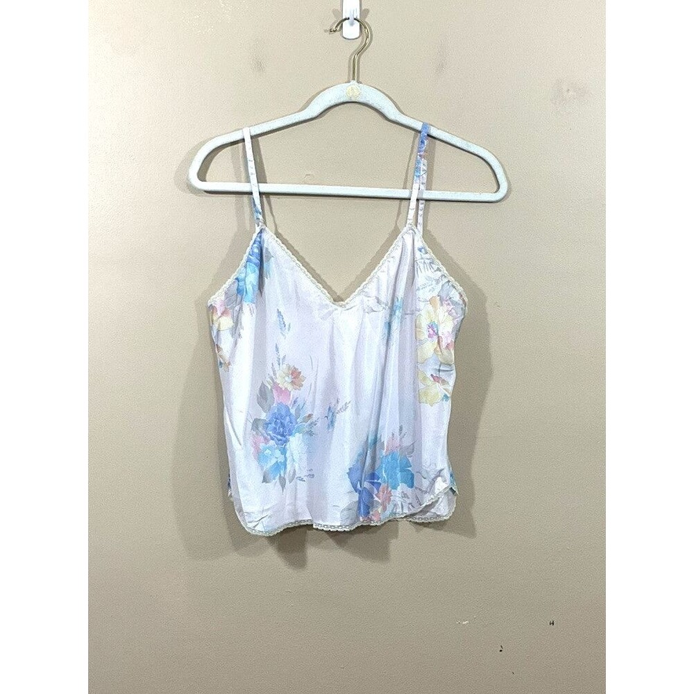 VTG Lindsey Roscoe Farr West Floral Cami L Purple Cottage Lingerie 90s Fairy